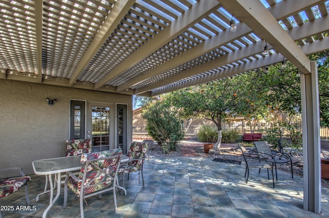 view of patio / terrace featuring a pergola