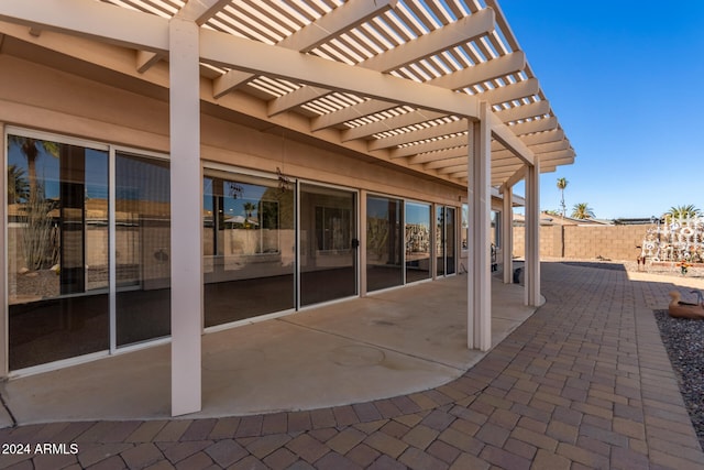 view of patio with a pergola