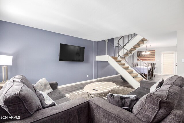 living room featuring hardwood / wood-style flooring