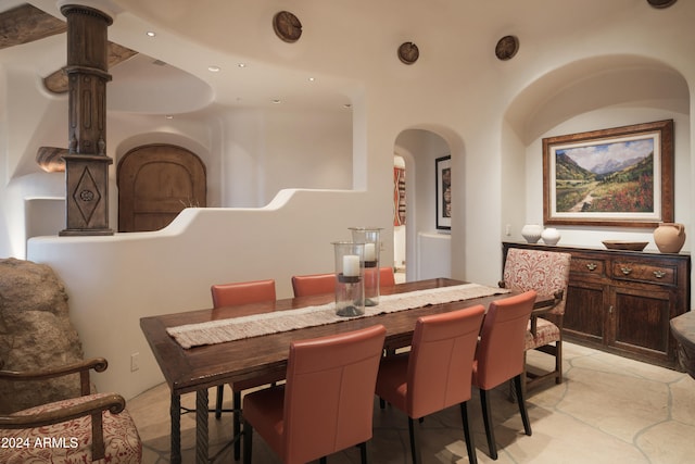 view of tiled dining area