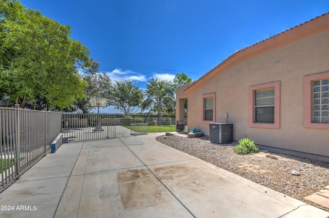 view of patio with central AC