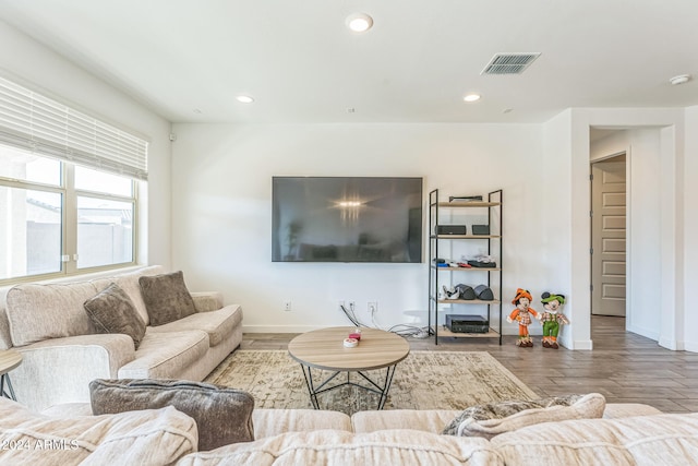 living room featuring hardwood / wood-style flooring