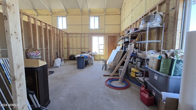 interior space featuring concrete floors