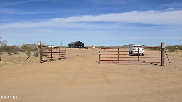 exterior space with a rural view