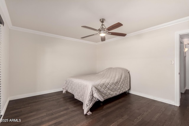 12241 N 49th Ave, Glendale, AZ 85304 - bedroom with wood finished floors, baseboards, ornamental molding, and a ceiling fan