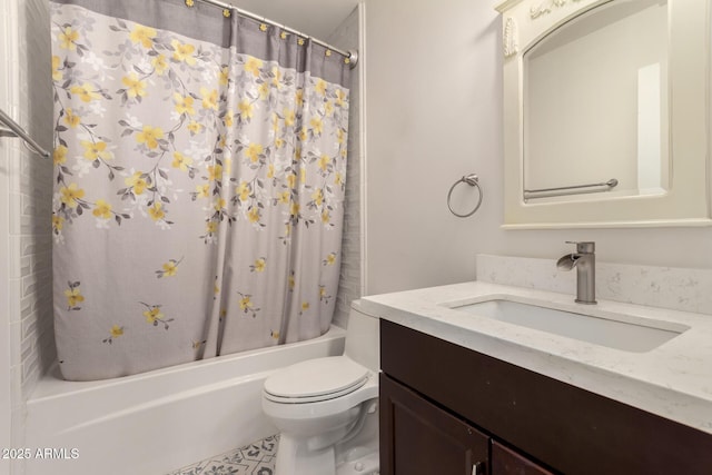 12241 N 49th Ave, Glendale, AZ 85304 - full bathroom featuring shower / bath combo, vanity, and toilet