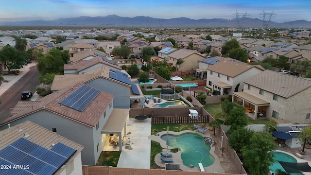 bird's eye view with a mountain view