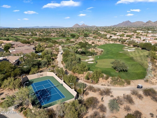 aerial view with a mountain view