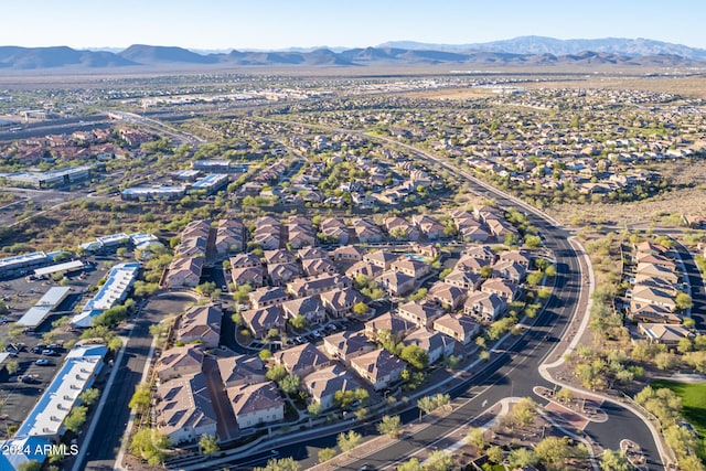 bird's eye view featuring a mountain view