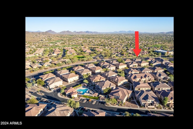 aerial view featuring a mountain view