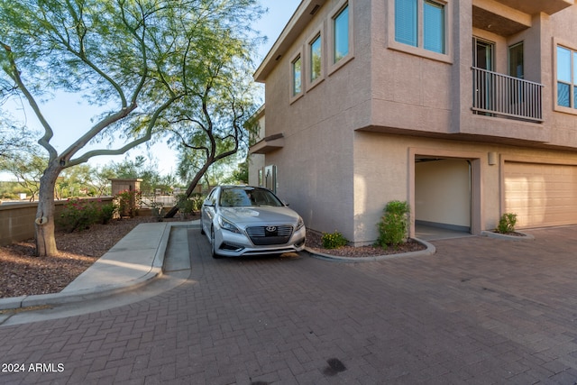 view of home's exterior with a garage