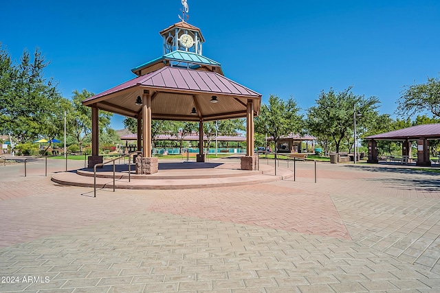 view of community featuring a gazebo