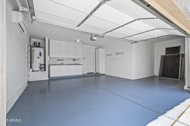 301 S 225th Ave, Buckeye, AZ 85326 - garage featuring a garage door opener, a wall unit AC, baseboards, and electric water heater