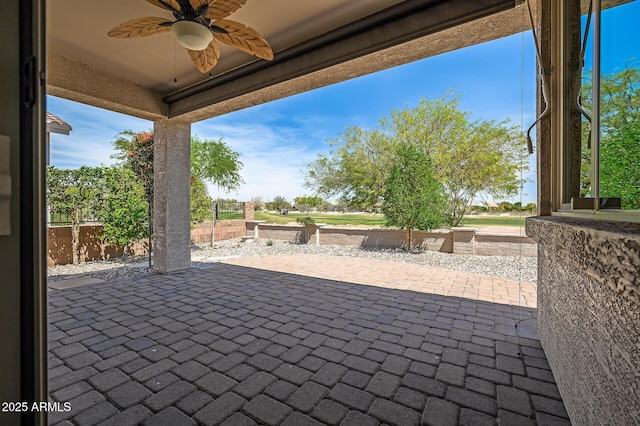 301 S 225th Ave, Buckeye, AZ 85326 - view of patio with ceiling fan and fence