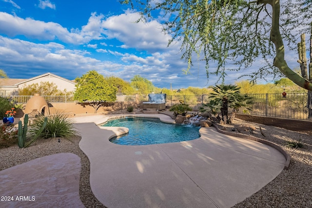 5077 E Lonesome Trl, Cave Creek, AZ 85331 - view of swimming pool with a fenced backyard and a patio