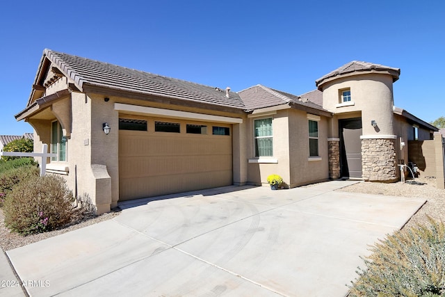 view of front of house with a garage