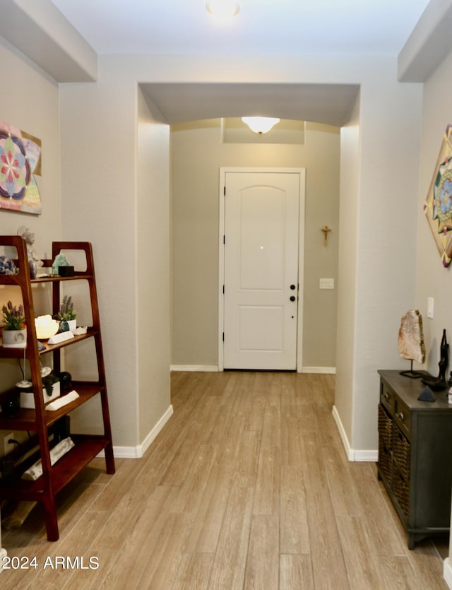 foyer featuring light hardwood / wood-style floors