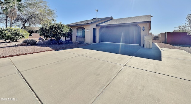 view of front facade with a garage