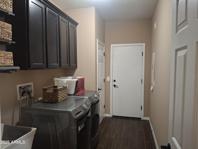 10773 W Prickly Pear Trl, Peoria, AZ 85383 - laundry room with separate washer and dryer, cabinet space, and wood finish floors