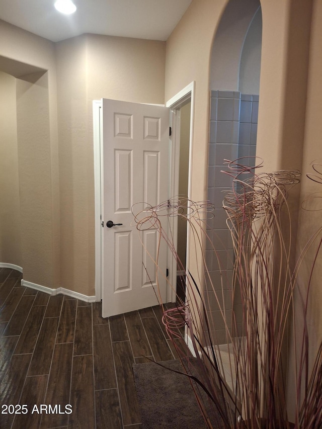 10773 W Prickly Pear Trl, Peoria, AZ 85383 - hall with dark wood finished floors