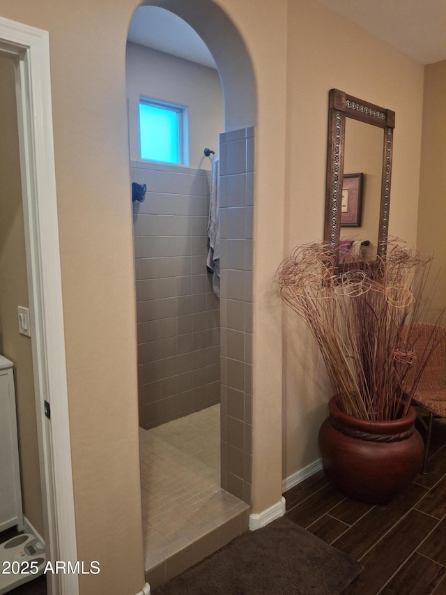10773 W Prickly Pear Trl, Peoria, AZ 85383 - full bathroom with a walk in shower and wood tiled floors