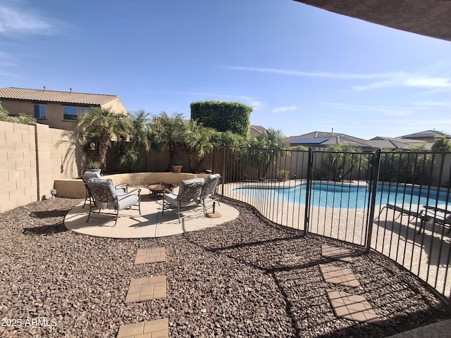 10773 W Prickly Pear Trl, Peoria, AZ 85383 - view of pool featuring a fenced backyard, a patio area, and outdoor lounge area