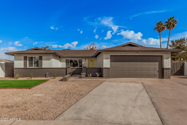 single story home featuring a garage