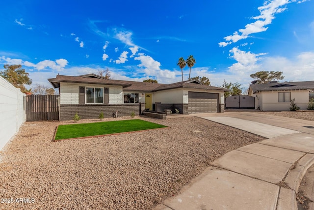 single story home with a garage