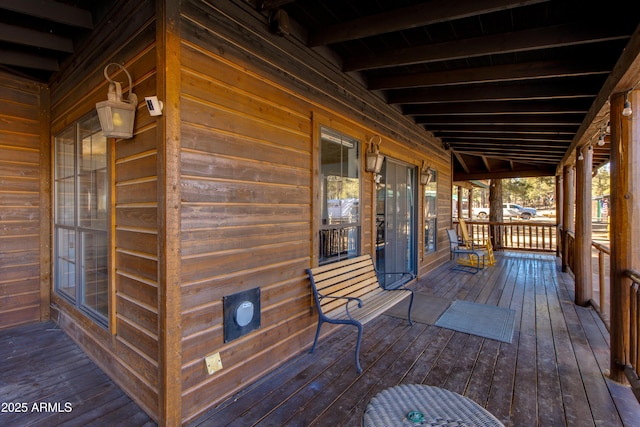 deck with a porch