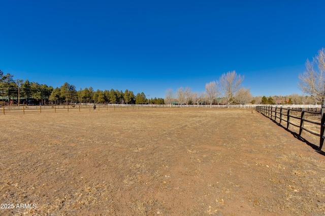 view of yard featuring a rural view