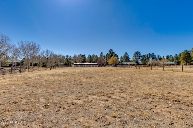 view of yard with a rural view