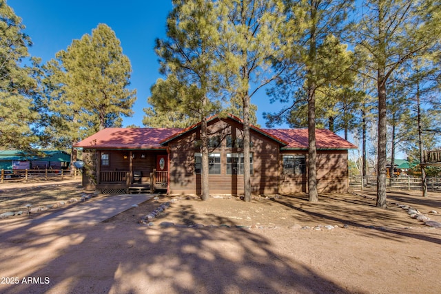 view of front of home with covered porch