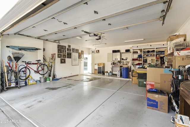 garage featuring a garage door opener