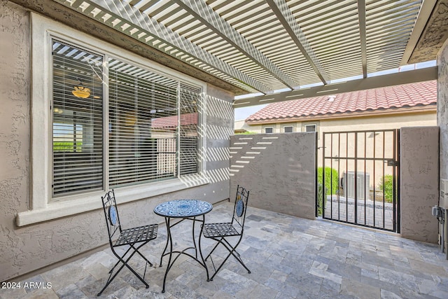 view of patio with a pergola