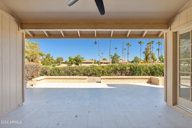 view of patio / terrace with a ceiling fan