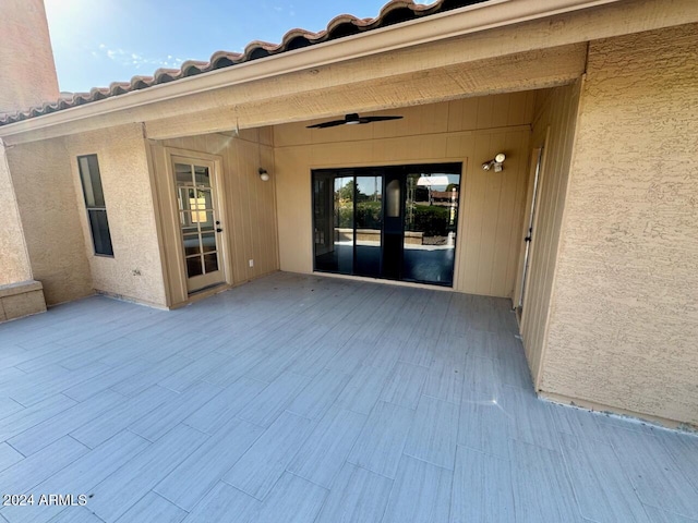 view of patio / terrace with a ceiling fan