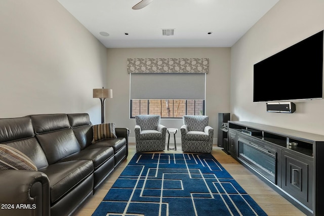 living room featuring wood-type flooring