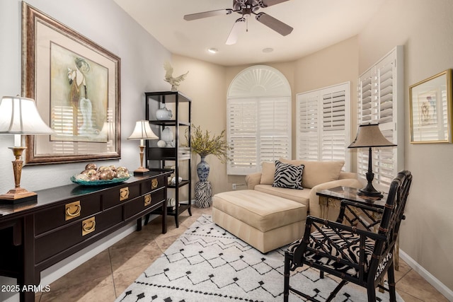 3166 N 158th Ave, Goodyear, AZ 85395 - sitting room featuring a ceiling fan and tile patterned flooring