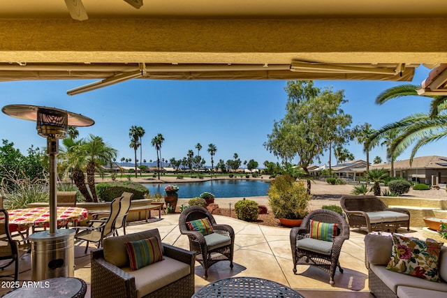 3166 N 158th Ave, Goodyear, AZ 85395 - view of patio with outdoor lounge area and a water view