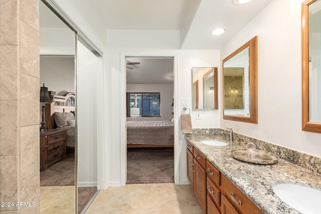 bathroom featuring vanity and tile patterned floors