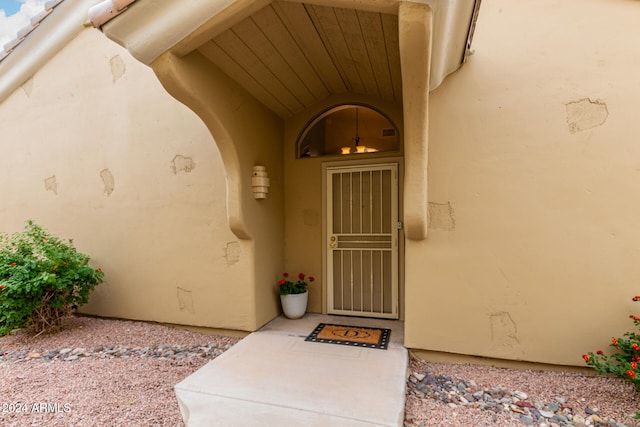 view of doorway to property