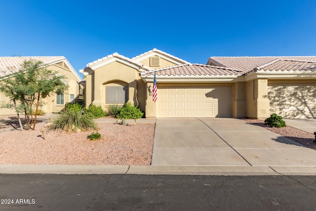 view of front of house with a garage