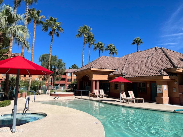 view of pool with a patio