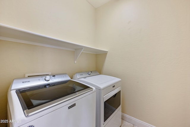 21017 W Edith Way, Buckeye, AZ 85396 - laundry area featuring independent washer and dryer and light tile patterned floors