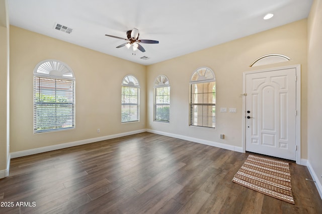 21017 W Edith Way, Buckeye, AZ 85396 - entrance foyer with ceiling fan and wood finished floors