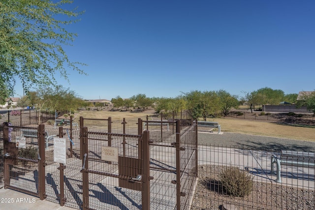 view of yard with a gate and fence