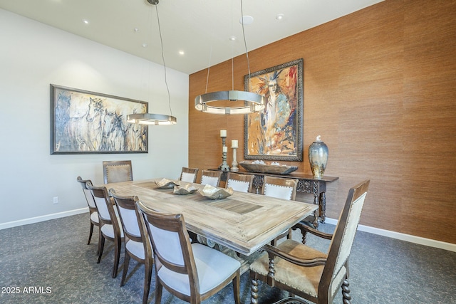 8248 E Arroyo Hondo Rd, Scottsdale, AZ 85266 - carpeted dining room with baseboards and recessed lighting