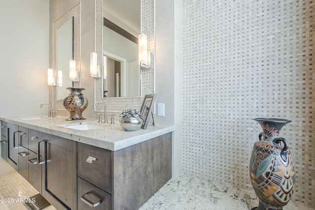 8248 E Arroyo Hondo Rd, Scottsdale, AZ 85266 - bathroom featuring double vanity and walk in shower