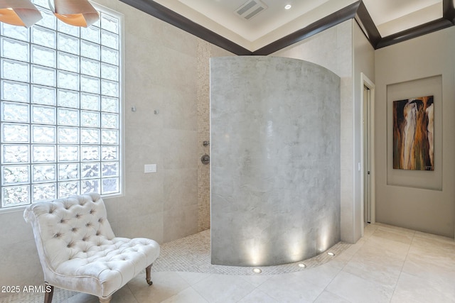 8248 E Arroyo Hondo Rd, Scottsdale, AZ 85266 - full bathroom with a walk in shower, healthy amount of natural light, and tile patterned floors