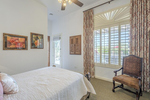 8248 E Arroyo Hondo Rd, Scottsdale, AZ 85266 - carpeted bedroom with baseboards and ceiling fan